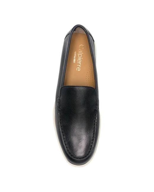 Calpierre White Mocassins En Cuir Grainé for men