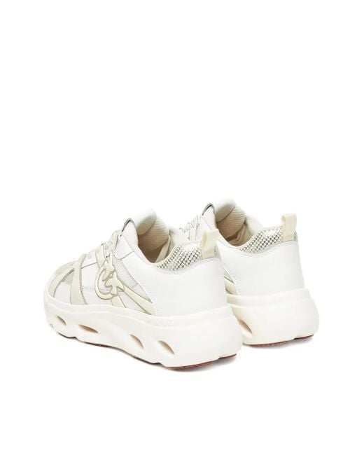 Pinko White Sneakers mit Mesh-Einsätzen