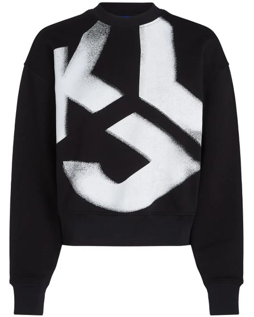 Karl Lagerfeld Black Monogram Bleached Sweatshirt