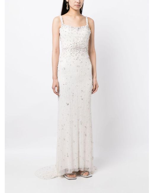Jenny Packham White Kabla Floral-sequin Bridal Gown