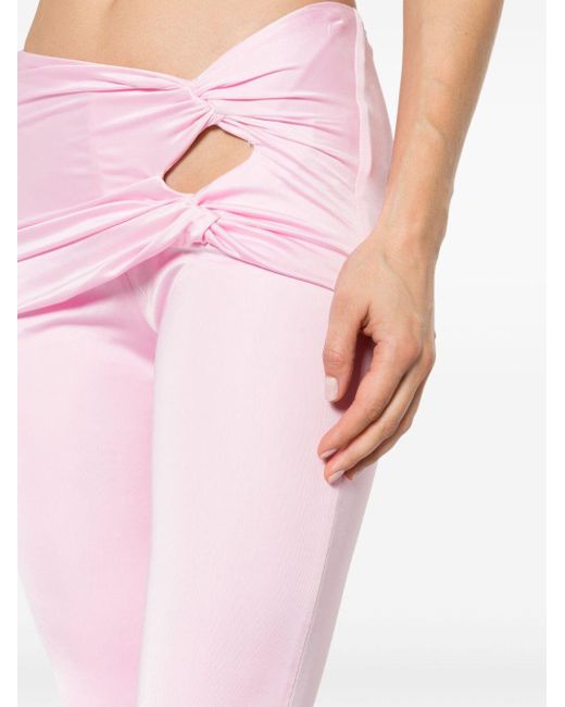 Versace Pink Knotted Flared Trousers