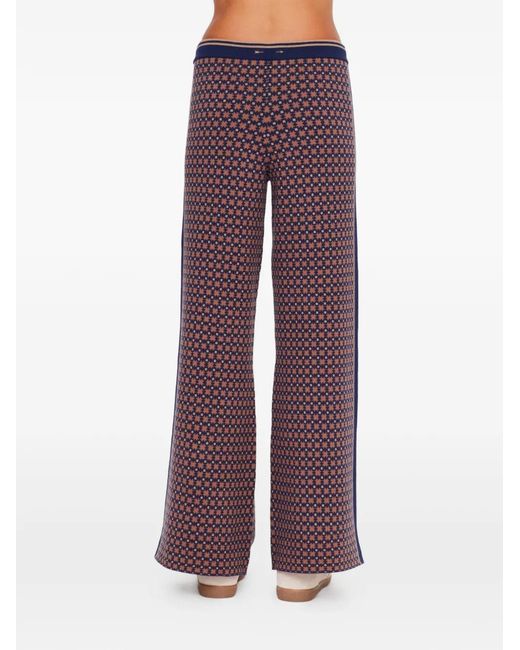 The Upside Purple Lumiere Juniper Geometric-Pattern Track Pants