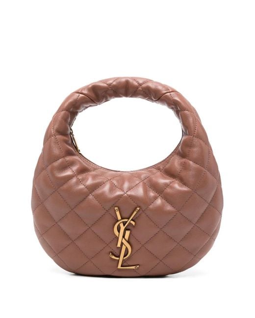 Bolso shopper Icarino baby acolchado con logo Saint Laurent de color Brown