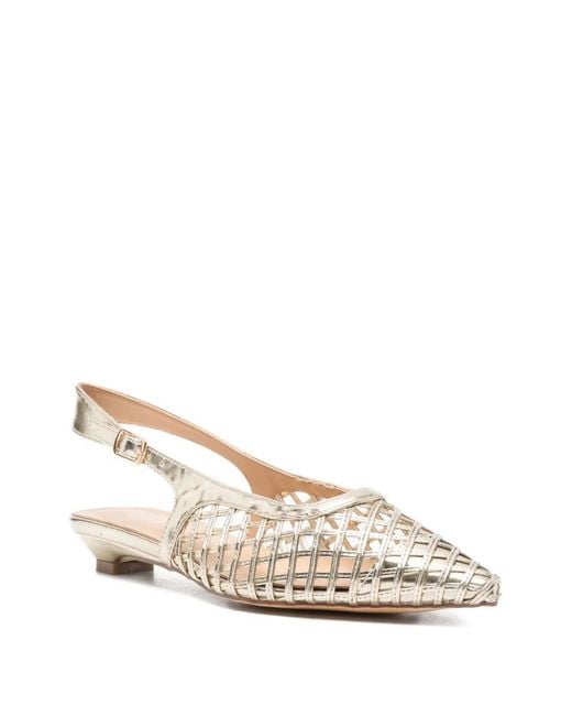 Keys White Caged Slingback Sandals
