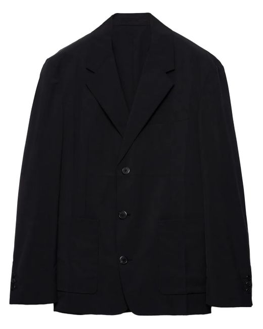 Prada Blue Single-Breasted Blazer for men