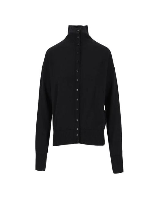 Barena Black Button-Up High-Neck Sweater