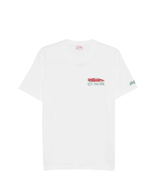 Mc2 Saint Barth White Graphic-Print T-Shirt for men