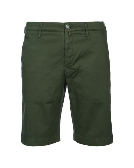 Jacob Cohen Green Buttoned Bermuda Shorts for men
