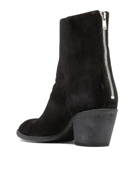 Officine Creative Black Sydne Zip Suede Boots