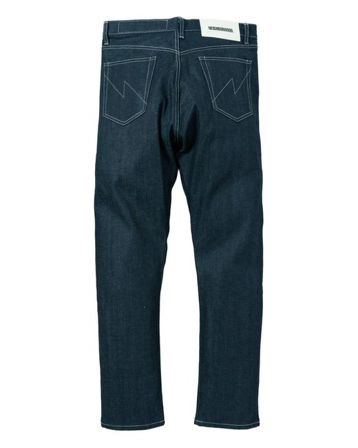 Neighborhood Blue Five-Pockets Trousers for men