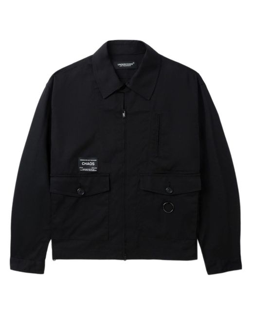 Undercover Black Logo-patch Twill Shirt Jacket for men