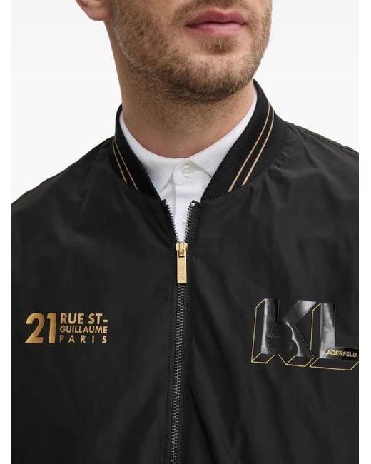 Karl Lagerfeld Bomberjacke Mit Logo-Detail in Black für Herren