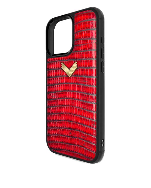 Velante Red Lizard-Texture Iphone 16 Pro Max Case