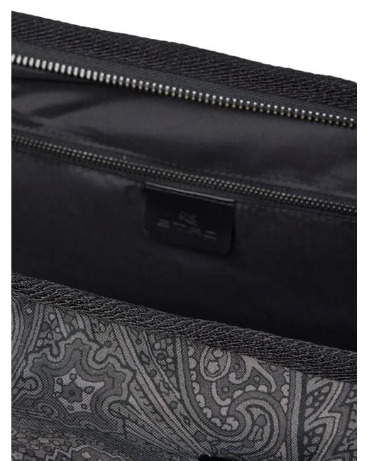 Etro Black Large Arnica Paisley-Print Travel Bag for men