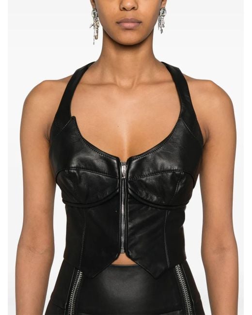 MITILIANE COUTURE Black Leather Vest