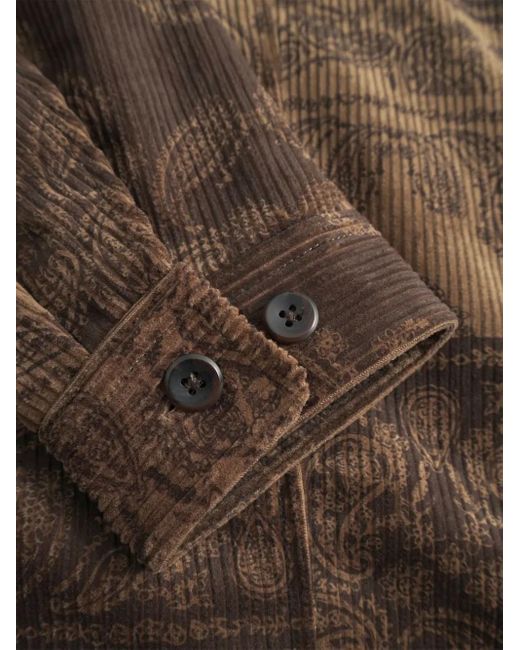 Les Deux Black Paisley-Pattern Corduroy Coach Jacket for men