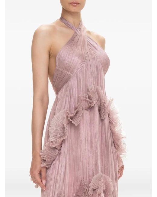 Maria Lucia Hohan Pink Zadie Ruffled Maxi Dress
