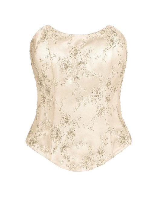 ALEXIA & ANTONIA Natural Embellished Top