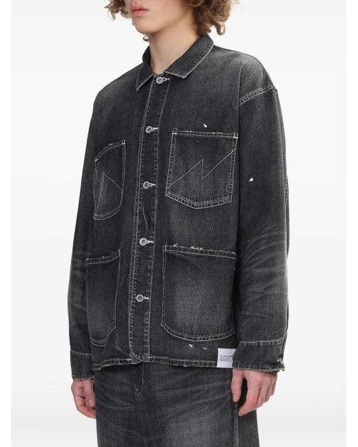 Neighborhood Gray Multi-Pocket Denim Jacket for men