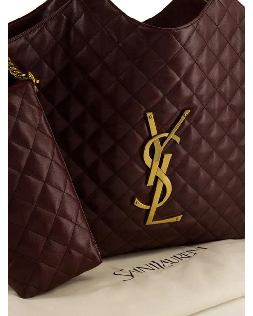 Saint Laurent Purple Sac Cabas Icare Bordeaux