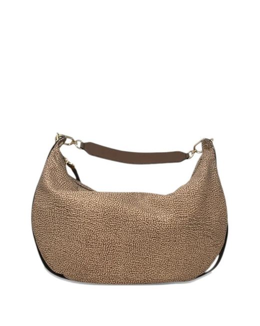 Borbonese Brown Medium Frame Hobo Shoulder Bag