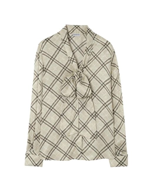 Burberry White Patterned Blouse