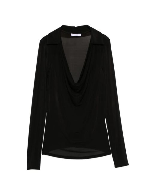 Patrizia Pepe Black Long-Sleeve Top