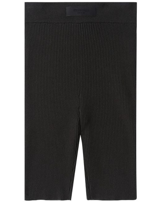 Fear Of God Black Ribbed Stretch Cotton-Blend Shorts