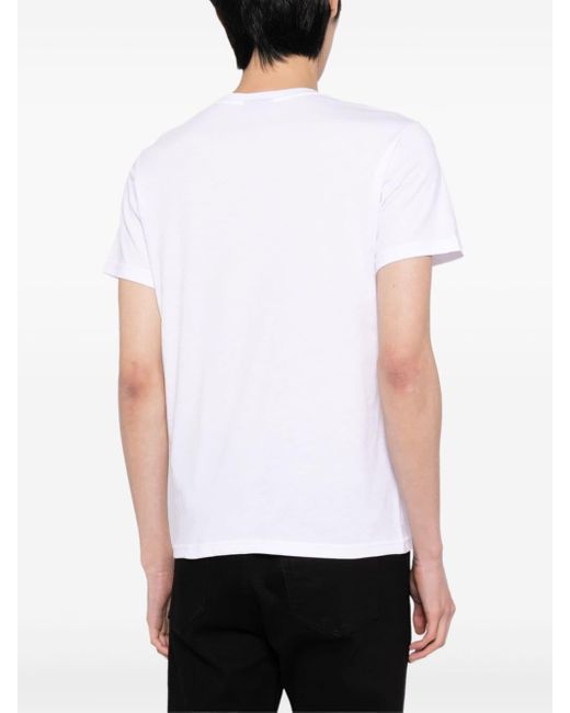 T-shirt en coton à logo imprimé Emporio Armani pour homme en coloris White