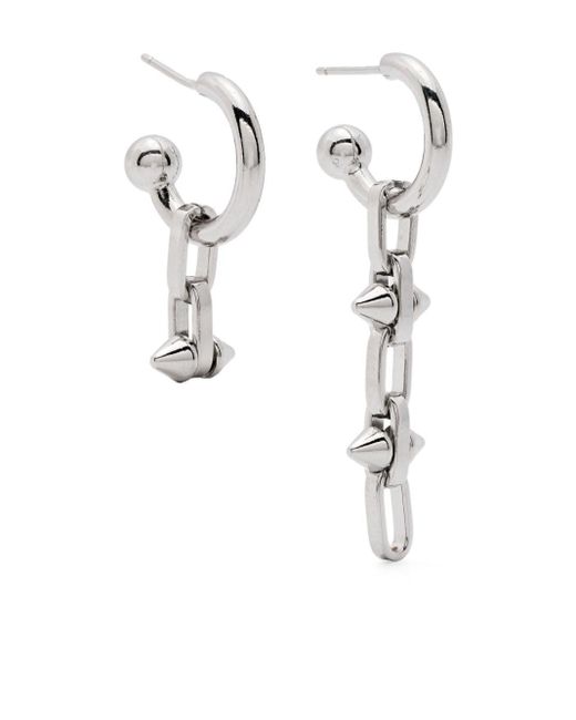 Justine Clenquet White Nomi Spiked-chain Earrings