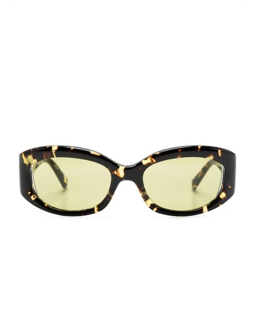 Christopher Esber Natural Davies Oval-Frame Sunglasses