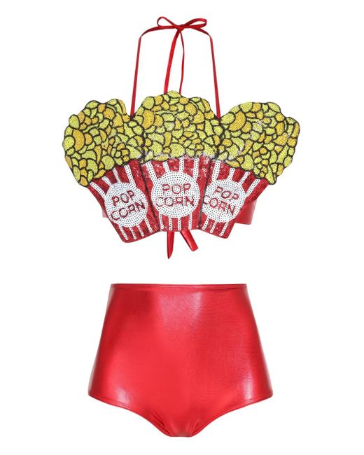 Maillot De Bain Popcorn À Sequins Brigitte Bardot en coloris Red