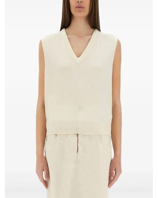 Maison Margiela ノースリーブ ニットトップ White