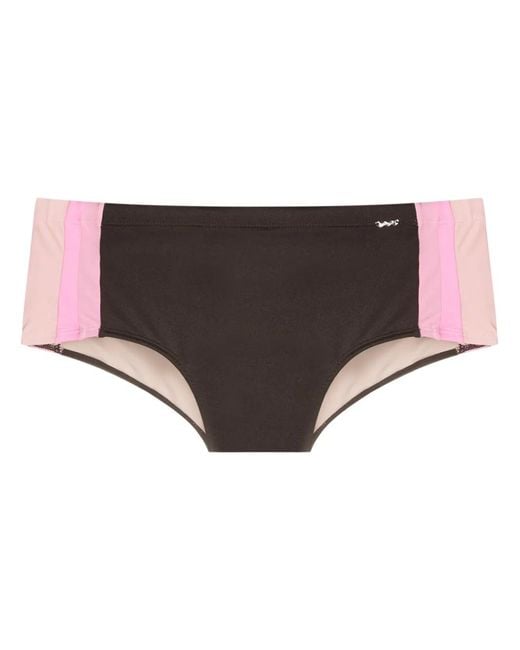 Amir Slama Brown Low-Rise Swim Trunks for men