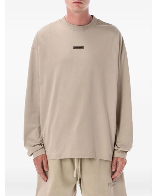 Fear Of God T-Shirt Met Lange Mouwen in het Natural voor heren