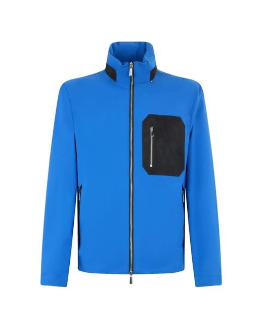 Moorer Blue Zip Pocket Jacket for men