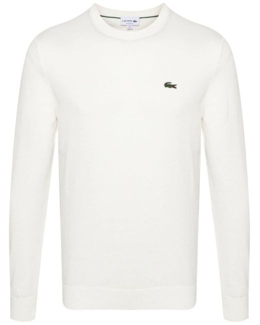 Logo-patch jumper di Lacoste in White da Uomo