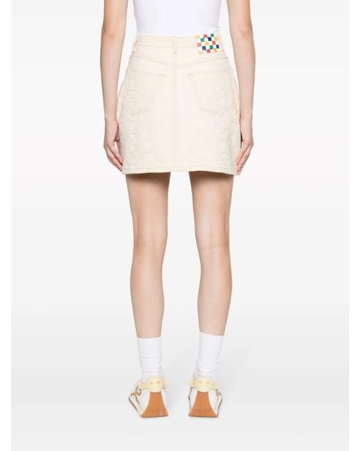 Gonna Denim Con Monogramma Jacquard di Casablanca in Natural