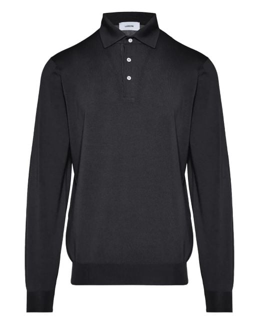 Lardini Langärmeliges Poloshirt in Black für Herren