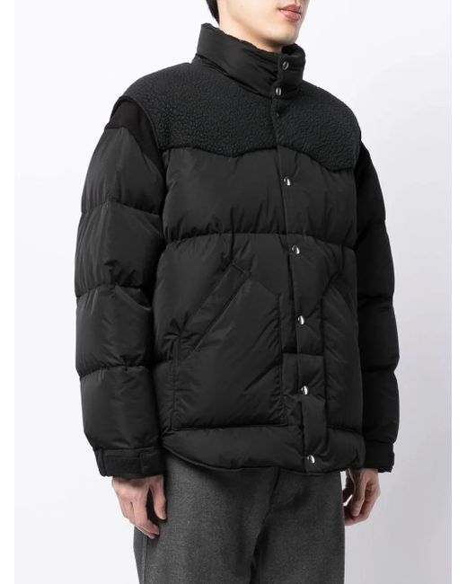 Undercover Black Panelled Puffer Jacket for men