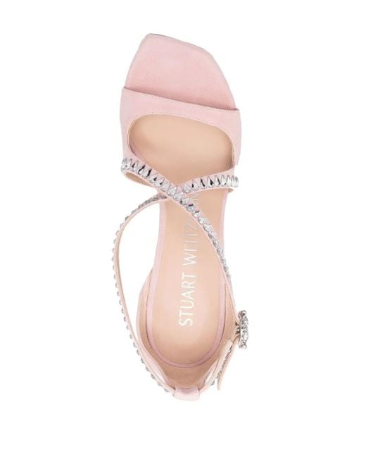 Stuart Weitzman Pink Crystal-Embellished 110Mm Sandals