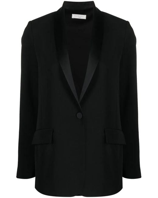 Antonelli Black Shawl-Lapel Single-Breasted Blazer