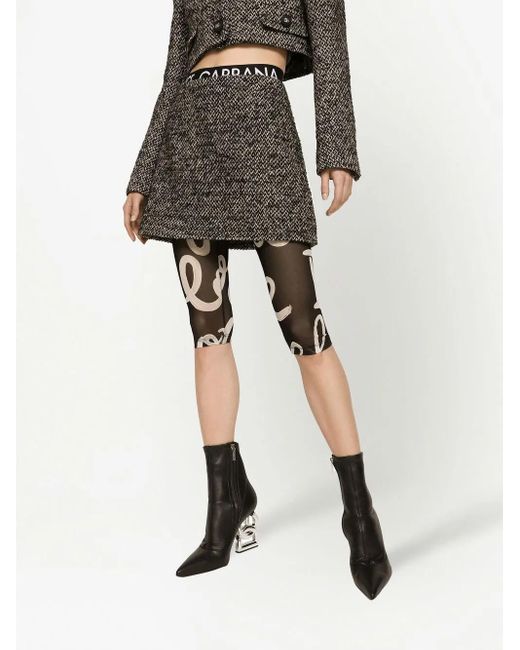 Dolce & Gabbana Gray Speckled Tweed Miniskirt