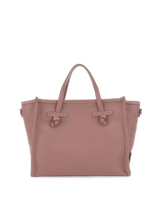 MARCELLA CLUB Pink Miss Marcella Grain Leather Tote Bag