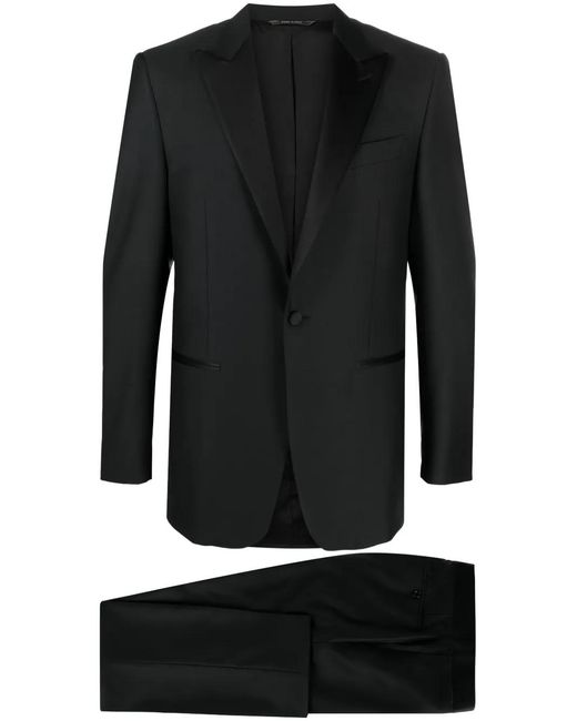 Canali Black Single-Breasted Wool Suit for men