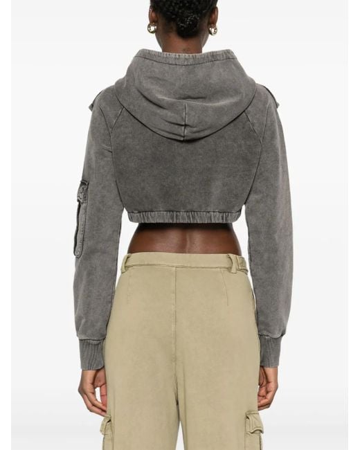 GIUSEPPE DI MORABITO Black Cropped-Hoodie