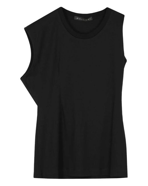 Malloni Black Asymmetric T-Shirt