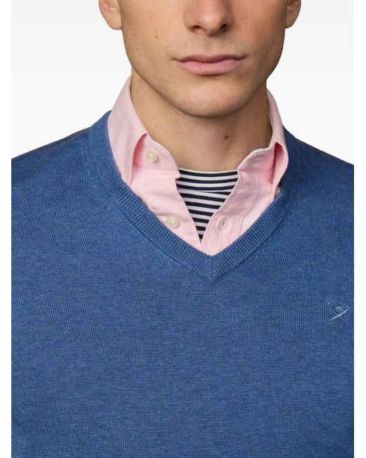 Hackett Blue V-Neck Sweater for men