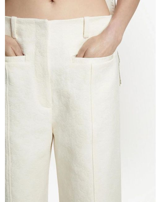 Proenza Schouler White Cotton Wool Jacquard Trousers