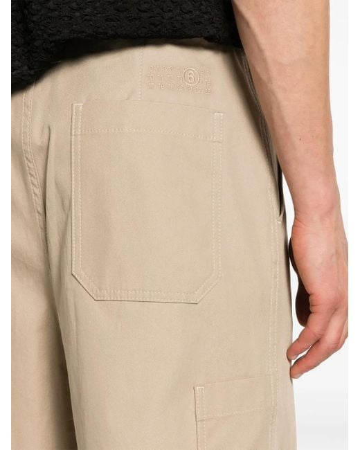 MM6 by Maison Margiela Natural Mid-Rise Straight Leg Trousers for men